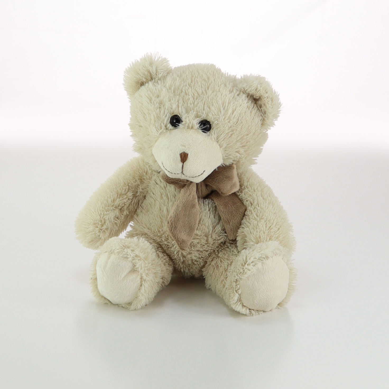 BEIGE BEAR BROWN BOW 24CM SITTING