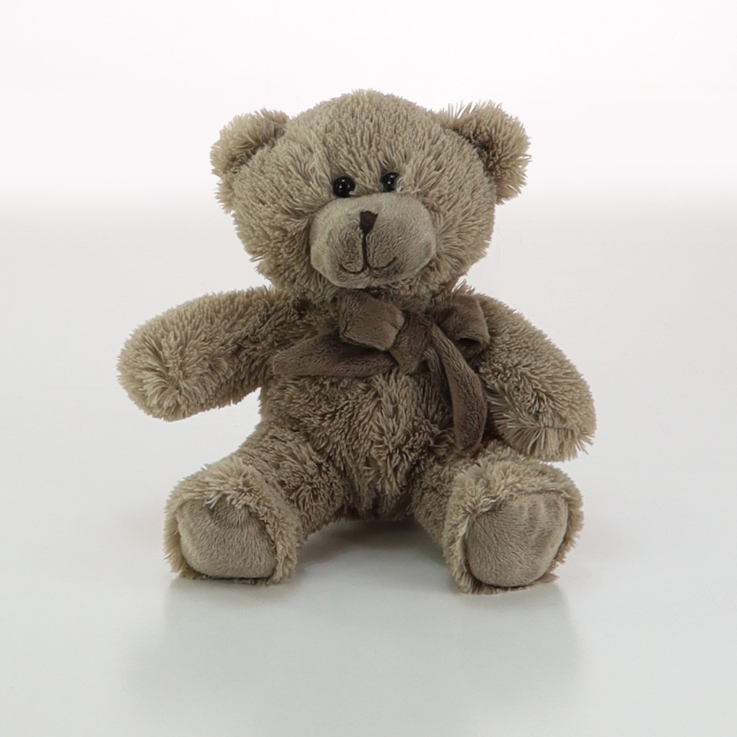 BROWN BEAR BROWN BOW 17CM SITTING